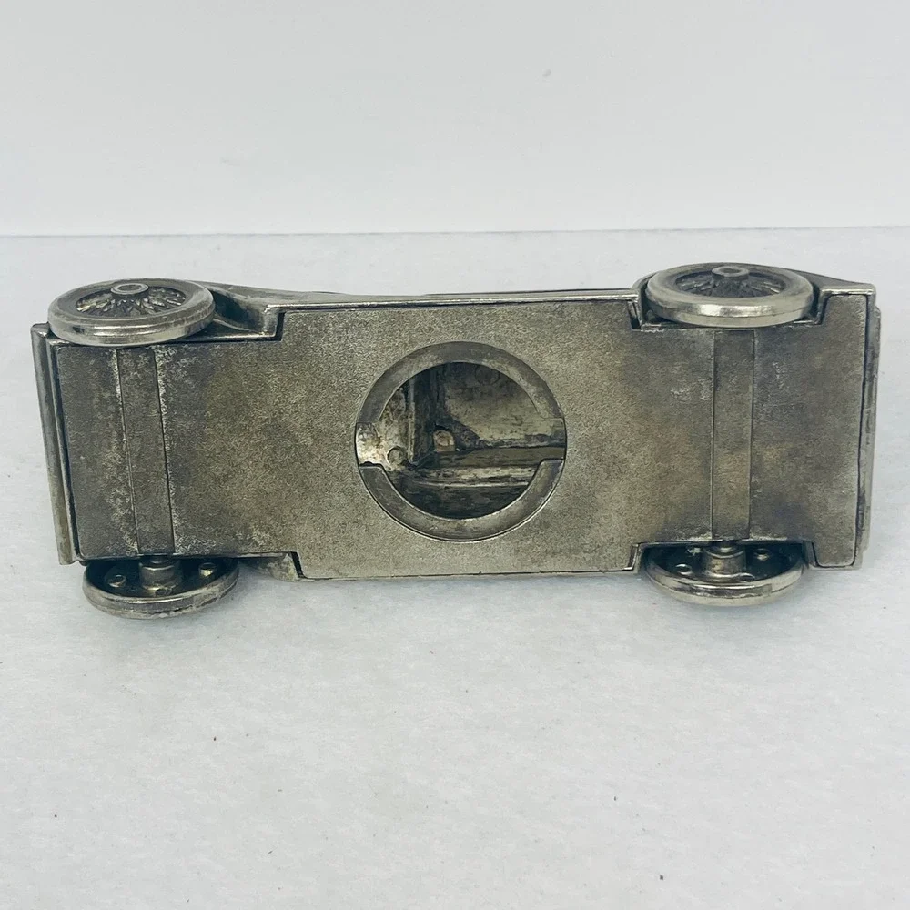 Vintage 1937 Rolls Royce Phantom Metal Coin Bank Silver Tone Die Cast Car 5.5in
